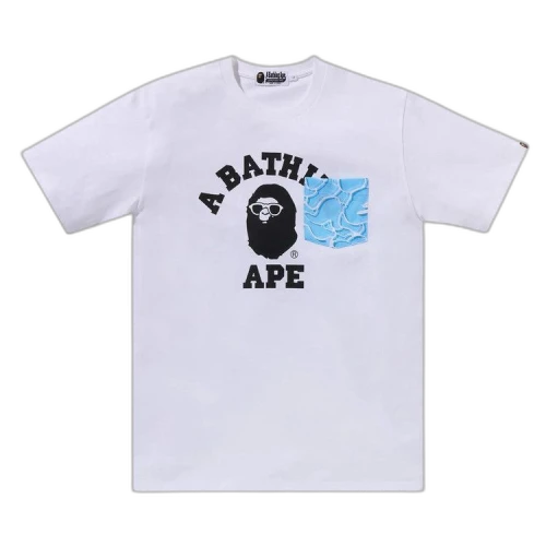 BAPE ABC Sea Surface Camo Pocket College Tee 'White'