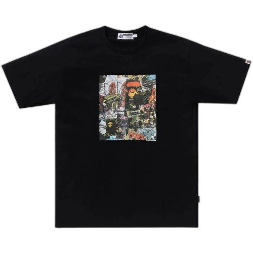 BAPE Flyer Pattern Print Tee 'Black'