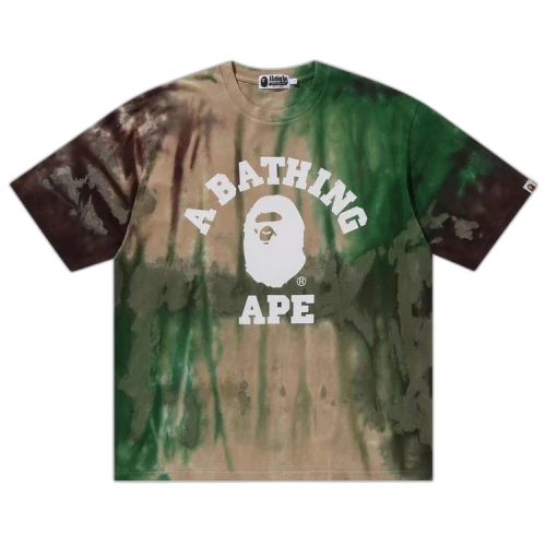 BAPE Ice Dye College Relaxed Fit Tee 'Green'