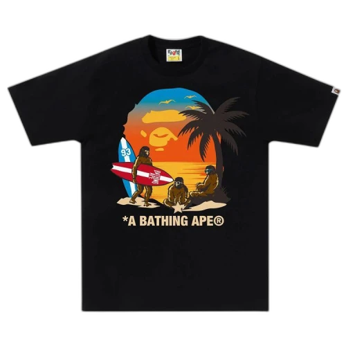 BAPE Sunset Beach Ape Head Tee 'Black'