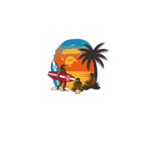BAPE Sunset Beach Ape Head Tee 'White'