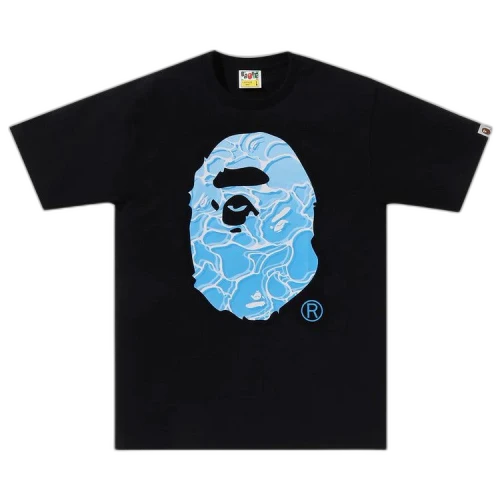 BAPE ABC Sea Surface Camo Ape Head Tee 'Black'