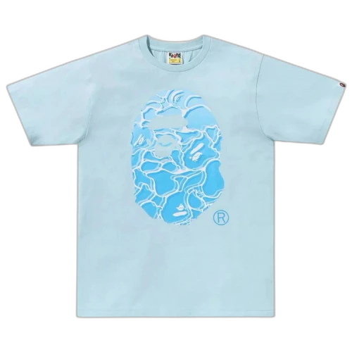 BAPE ABC Sea Surface Camo Ape Head Tee 'Sax'