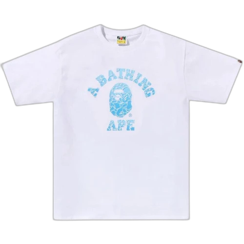 BAPE ABC Sea Surface Camo College Tee 'White'
