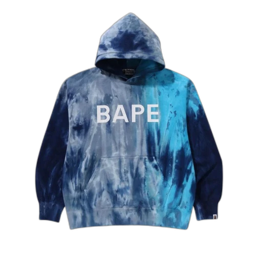 BAPE Ice Dye Relaxed Fit Pullover Hoodie 'Blue'