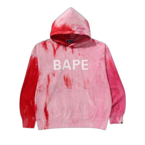 BAPE Ice Dye Relaxed Fit Pullover Hoodie 'Pink'