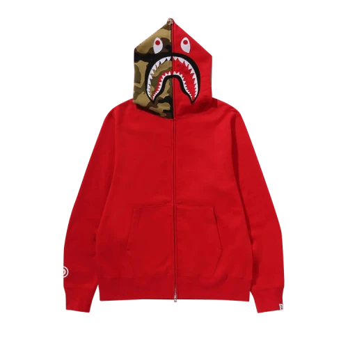 BAPE 1st Shark Full Zip Hoodie 'Red'