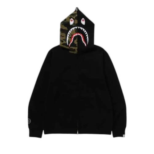 BAPE 1st Camo Swarovski Shark Full Zip Hoodie 'Black'