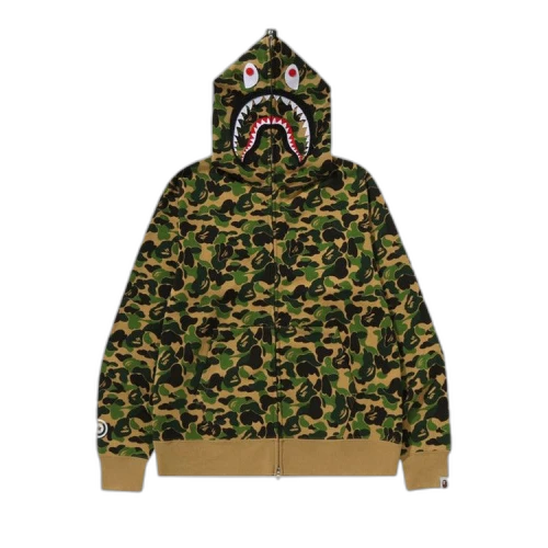 BAPE ABC Camo Separate Shark Full Zip Hoodie 'Green'