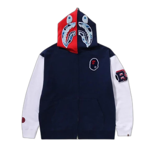 BAPE Shark Full Zip Hoodie UK 'Navy'