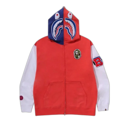 BAPE Shark Full Zip Hoodie Japan 'Red'