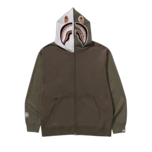 BAPE Shark Full Zip Hoodie #2 'Olive Drab'