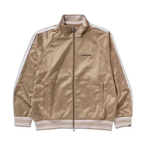 BAPE Solid Camo Bathing Ape Logo Relaxed Fit Track Jacket 'Beige'