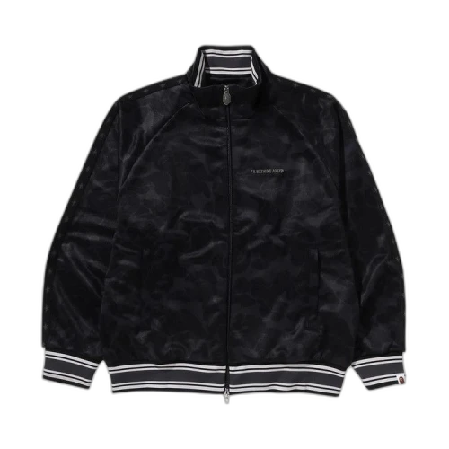 BAPE Solid Camo Bathing Ape Logo Relaxed Fit Track Jacket 'Black'