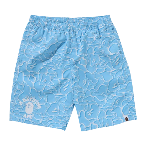 BAPE ABC Sea Surface Camo Beach Shorts 'Blue'