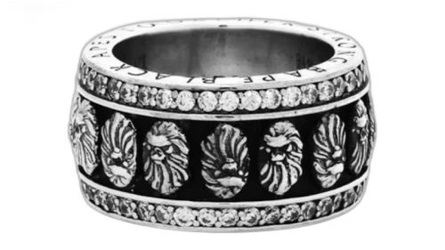 BAPE Black I Ring Silver