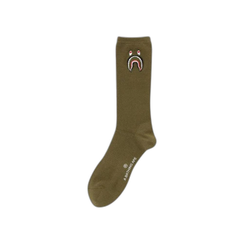 BAPE 1st Shark Socks 'Olive Drab'