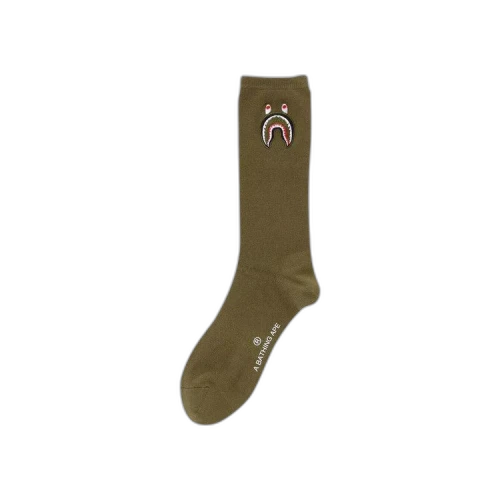 BAPE 1st Shark Socks 'Olive Drab'