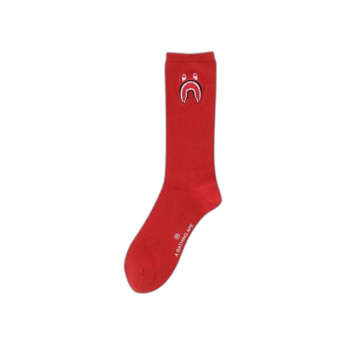 BAPE 1st Shark Socks 'Red'