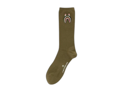 BAPE 1st Shark Socks Olive/Olivedrab