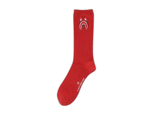 BAPE 1st Shark Socks Red