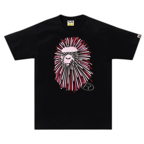 BAPE Ape Head Firework Tee #1 'Black/Pink'