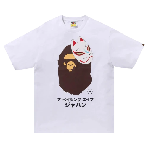 BAPE Japanese Fox Mask Tee 'White'