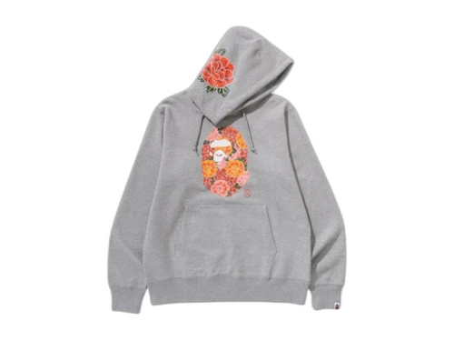 BAPE Japanese Peony Pullover Hoodie Grey