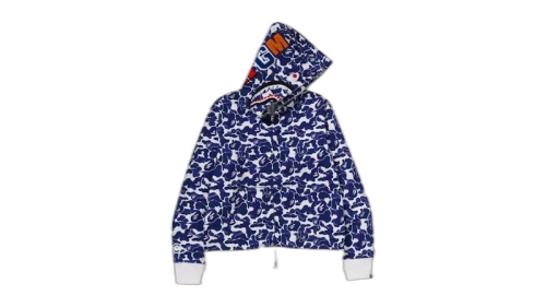 BAPE Bape.Com Separate Shark Full Zip Hoodie Navy