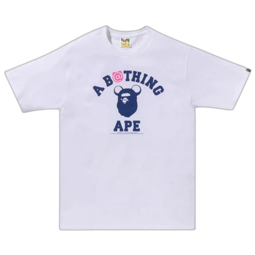 BAPE x MEDICOM TOY Bear College Tee 'White'