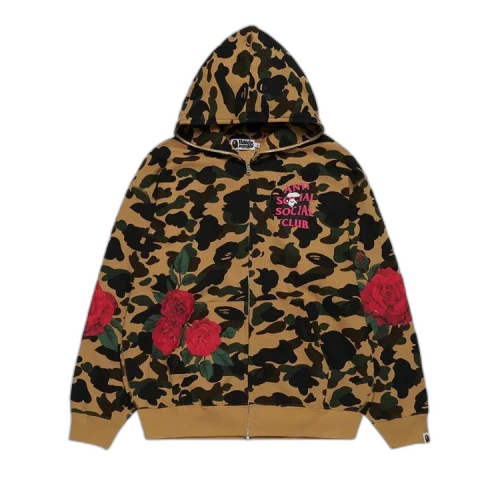 BAPE x Anti Social Social Club Full Zip Hoodie 'Yellow'