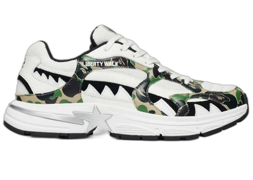 BAPE A Bathing Ape Shark Sta LBWK White Green