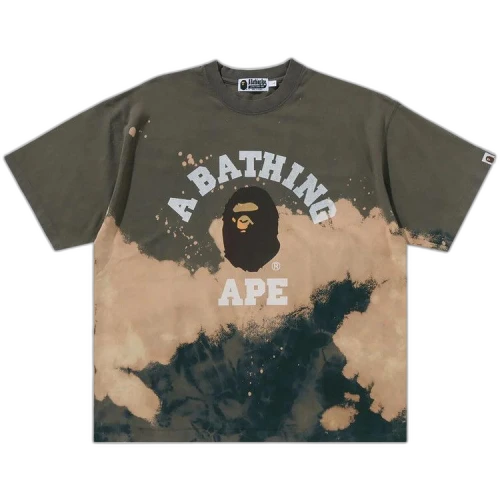 BAPE Tie Dye College Relaxed Fit Tee 'Beige'