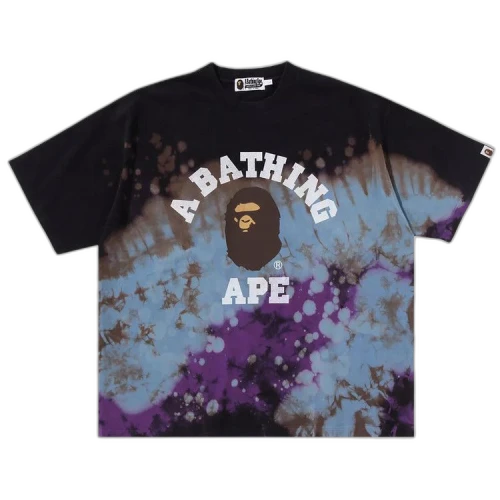 BAPE Tie Dye College Relaxed Fit Tee 'Black'