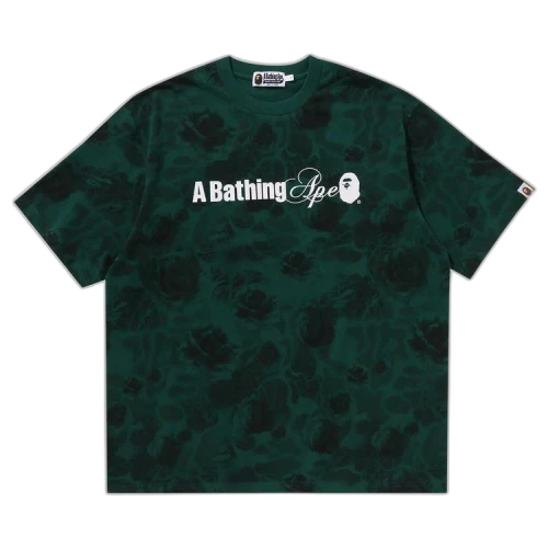 BAPE Floral Solid Camo Logo Relaxed Fit Tee 'Green'