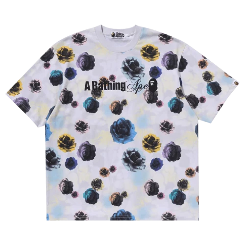BAPE Floral Camo Logo Relaxed Fit Tee 'Ivory'