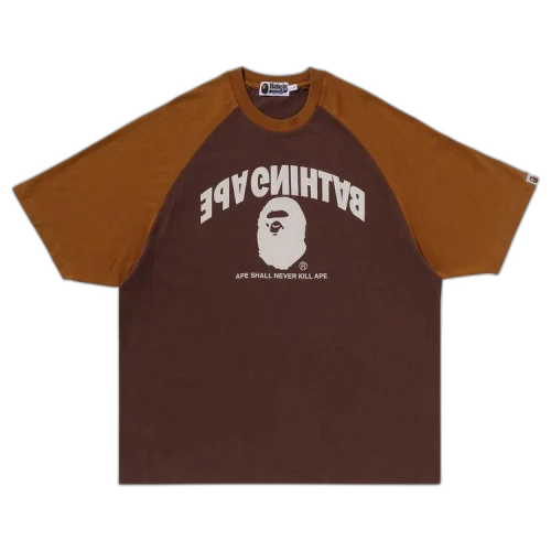 BAPE College Relaxed Fit Raglan Tee 'Brown'