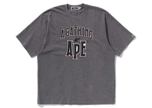 BAPE Crack Print Pattern Logo Relaxed Fit Tee Black