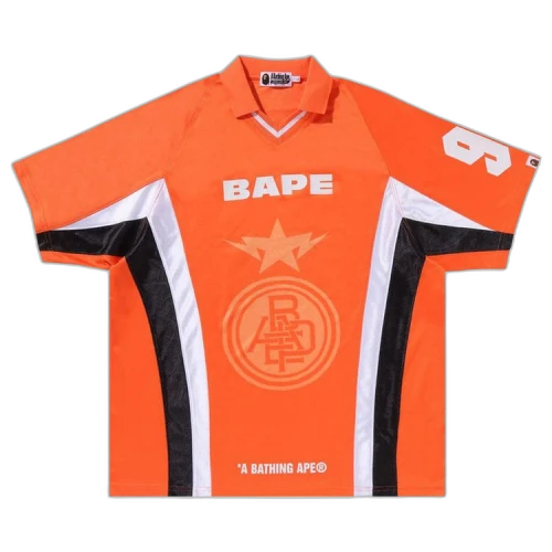 BAPE Multi Logo Relaxed Fit Soccer Jersey 'Orange'