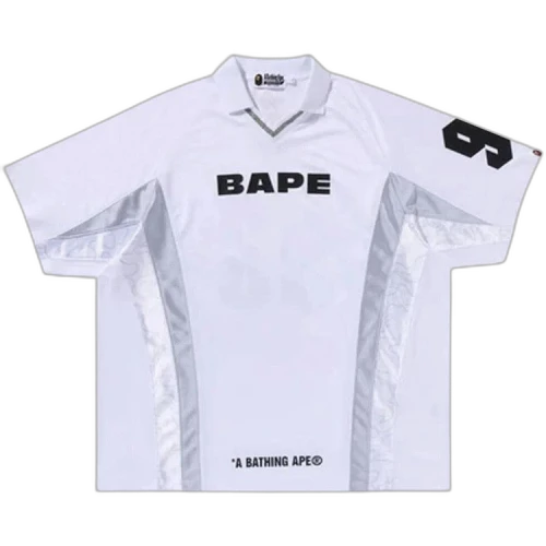 BAPE Multi Logo Relaxed Fit Soccer Jersey 'White'