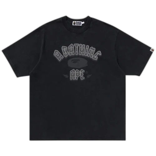 BAPE Garment Dye Rhinestone Logo Relaxed Fit Tee 'Charcoal'