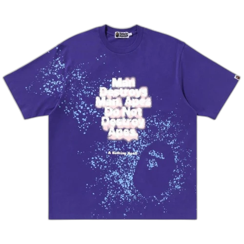 BAPE Spray Print Slogan Relaxed Fit Tee 'Purple'