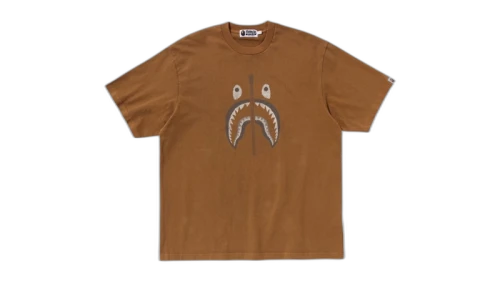 BAPE Garment Dye Shark Relaxed Fit Tee Brown
