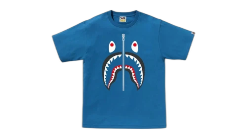 BAPE Cotton Shark Head T-Shirt Blue