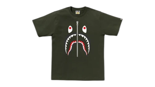 BAPE Cotton Shark Head T-Shirt Olive Drab