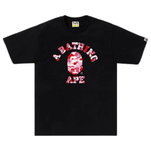 BAPE ABC Camo College Tee 'Black/Pink'