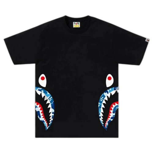 BAPE ABC Camo Side Shark Tee 'Black/Blue'