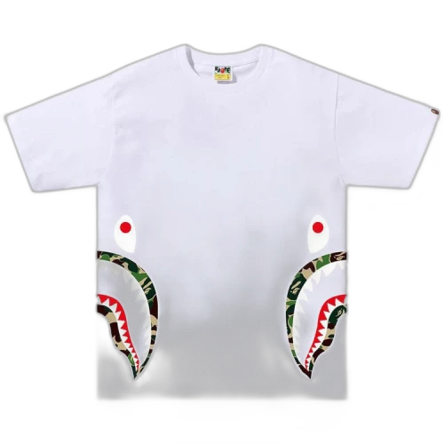 BAPE ABC Camo Side Shark Tee 'White/Green'