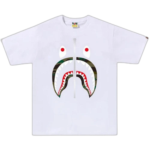 BAPE 1st Camo Shark Tee 'White/Green'