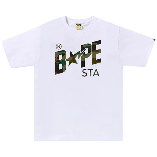 BAPE 1st Camo Bape Sta Tee 'White/Green'
